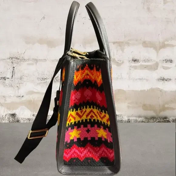 Kate Spade NWOT Manhattan Carnival Fair Isle Sweater Knit Small Tote & Dust Bag